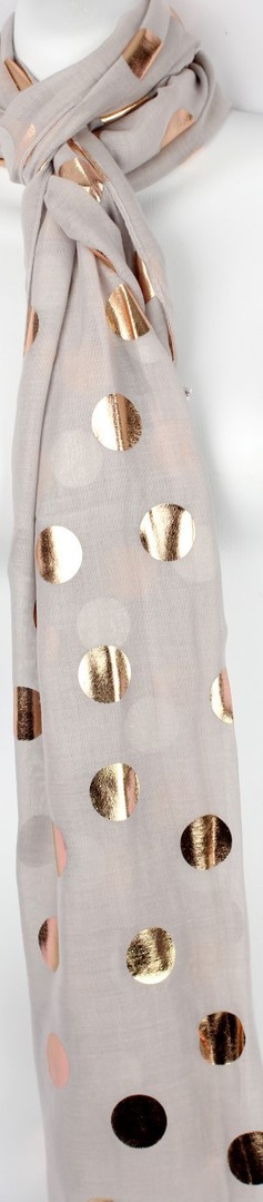Printed foil scarf w gold spot grey scarf Style:SC/4358GRY image 0